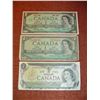 Image 1 : 1954,67 +73 canadian 1 dollar bills
