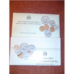 1988 + 89 US uncirculated coin sets both P+D mints