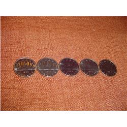 5 1986 canadian silver dollars