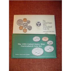 1992 and1993 uncirculated US coin sets P+D mints