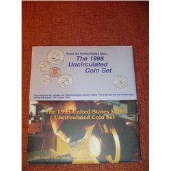 1995 and 1998 US uncirculated coin sets both P+D mints