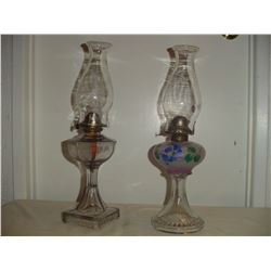 2 nice old #2 coal oil lamps