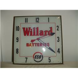 1950's Willard battery advertising clock 15 inch working