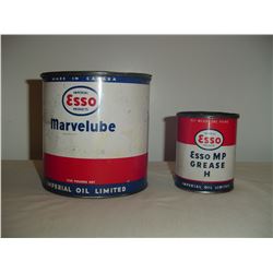 2 Esso grease tins 1lb and 5 lb