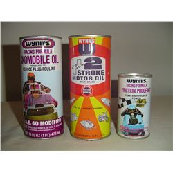3 different Wynns  2 cycle oil tin full