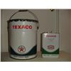 Image 1 : 2 Texaco containers 5 gallon oil and 25 lb grease