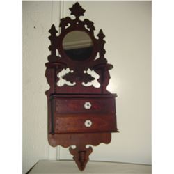 eastlake victorian hanging mirror shelf