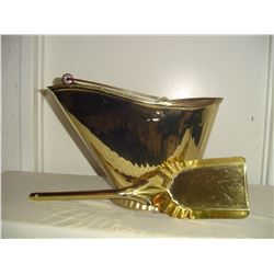 brass coal pail and shovel