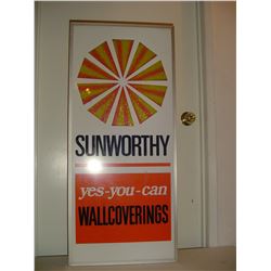 large sunworthy advertising clock w.o.
