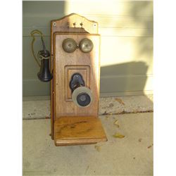 oak long box wall phone