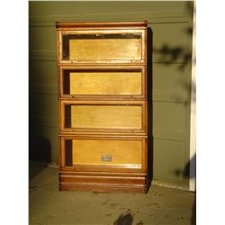 4 section 1/4 cut oak stacking bookcase