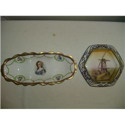 2 hand painted bowls nippon and mz austria