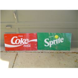 plastic coke and sprite sign