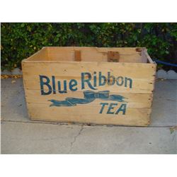 large wooden 100 lb tea crate