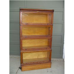 4 section oak stacking bookcase