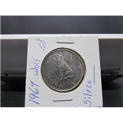 1967 Canadian  Silver "WOLF" 50 cents