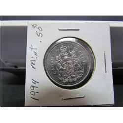 1994 Canadian Mint 50 cents