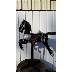Hand carved wooden carousel horse from child's ride 36x36"
