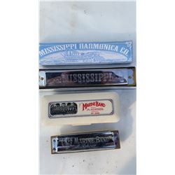 Pair of Harmonicas with case (Hohner and Mississippi)