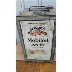 Mobiloil Arctic 4 gallon can with Gargoyle