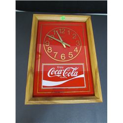 Coca Cola Clock ( battery operated) wood framed