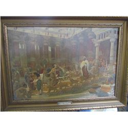 "Queen of Sheba Visiting Solomon" By Sir E.J. Poynter P.R.A. Framed