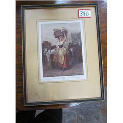 "Strawberry's Scarlet Strawberry's" F. Wheatly RA "Cries of London" 14.5x12