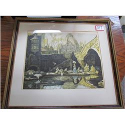 Unmarked/Unsigned "Woman During washing day" 21.5x19