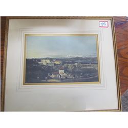 Small Kingdom with snowy mountains scene Unsigned Unmarked 22x19