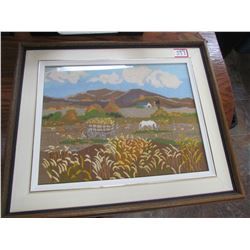 Heavy framed Jarves Art studio 14287-1982 Handmade cross stitched