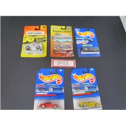 Lot#3-2 matchbox (Lincoln Premiere, Luigis Pizza Jeep), 3 Hotwheels (Porsche99,JaguarXJ220,JaguarXJ2
