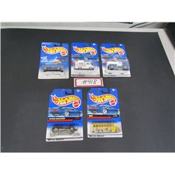 Lot #8- 5 Hotwheels- Speed machine,Bus,Oshkosh P series,Speed blaster,Tropicool