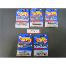 Lot#16- 5 Hotwheels-Impala LowRider 65,Chevy 1500,Chrysler Thunderbolt,Camaro,Monte Carlo Concept Ca