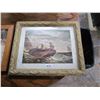 Image 3 : Cowboy & Horses Framed Art unmarked+ Windslow Homer Painting (glass cracked)