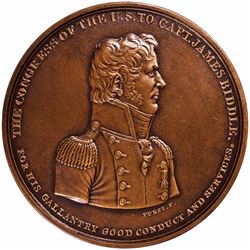 1815-Dated. Captain James Biddle Naval Medal. NGC graded Mint State-67 !!!