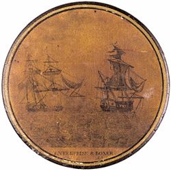 War of 1812 Naval Battle Scene on Snuff Box The Enterprise Flies American Flag