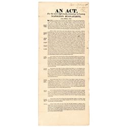 1816 Broadside: Act for the More Effectually Detaining Napoleon Buonaparte