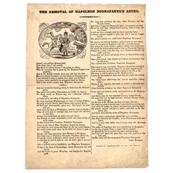 May 1840, Broadside Poem: The Removal of Napoleon Buonapartes Ashes