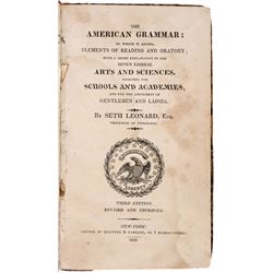 1819 Grammer Book With Reverse of American Coin