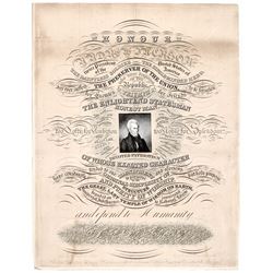 1835 Ornately Engraved Print by Theodore Durand of President Andrew Jackson
