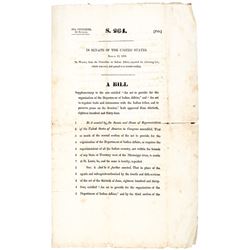 1838 Printing of Bill on Dept of Indian Affairs