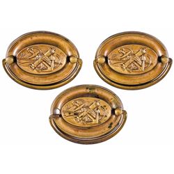 Three Civil War Era NAVY Anchor & Cannon Pulls