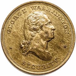 Union Civil War Dog Tag George Washington Portrait Obverse Gilt Brass Blank