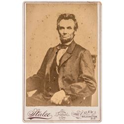 1864 President Abraham Lincoln Cabinet Card Photograph O-84 By Mathew Brady