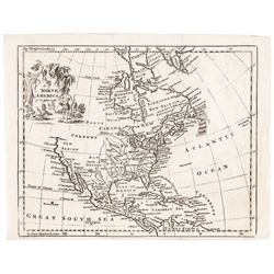 1758 French & Indian War MAP of NORTH AMERICA by T. Jefferys with Native Indians