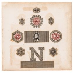 Unique Cyrus Durand Archive Book Portrait, Dies, Grillwork and Color Counters