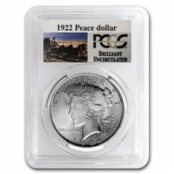 1922 RARE Stage Coach Series Peace Silver Dollar BU PCGS Graded in slab