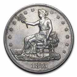 1875-CC Silver Trade Dollar AU-58 SCARCE DATE