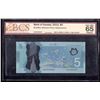 Image 1 : 2013 $5 Bank of Canada BCS GEM UNC 65 BC-69bA Four-Digit Radar