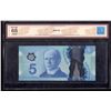 Image 2 : 2013 $5 Bank of Canada BCS GEM UNC 65 BC-69bA Four-Digit Radar